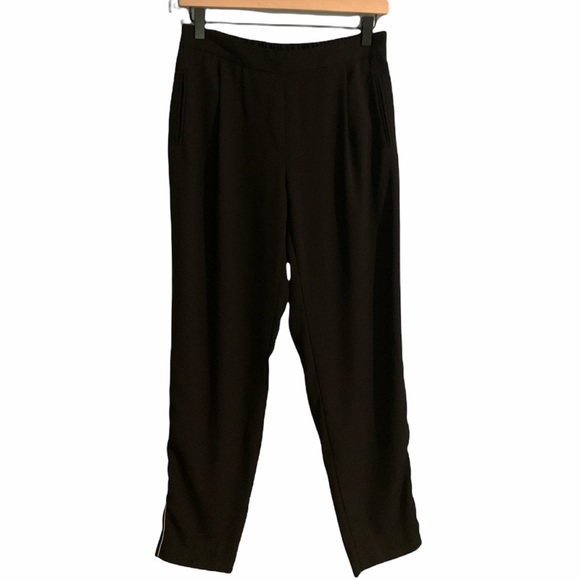 Zara Pants - Zara Basics Black with Gold Pipping Skinny Trouser Size Medium